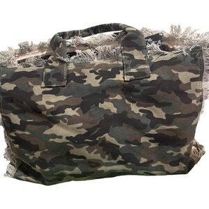Camouflage Fringe Tote Bag